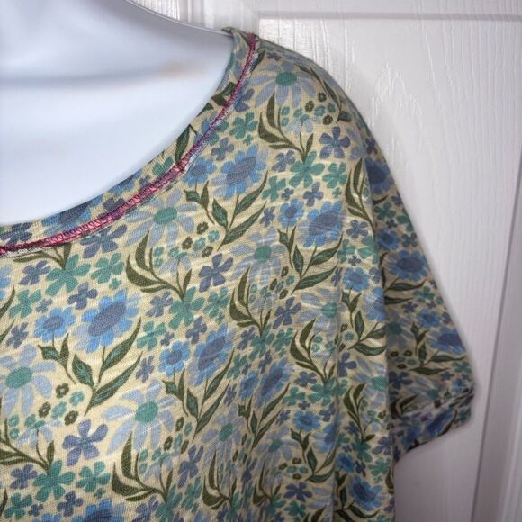 Natural Life Cotton Tee Mini Dress Frankie Knit Blue Floral Tshirt Dress XL NWT - Picture 7 of 13